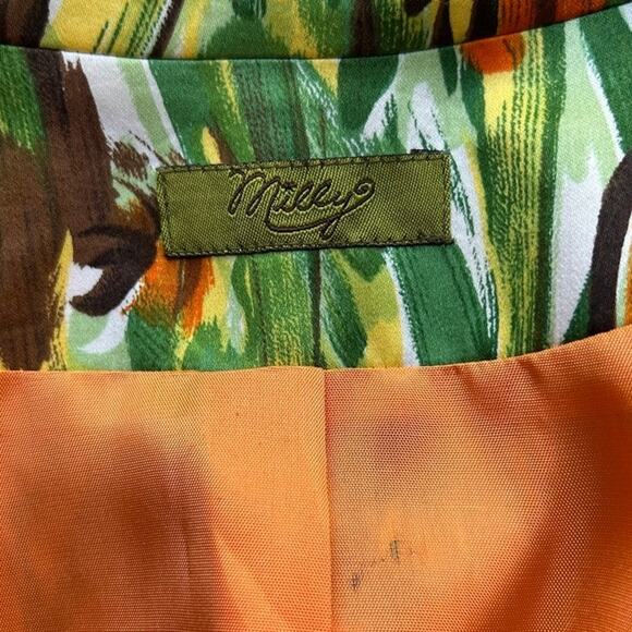 Rare Y2K Milly Abstract Floral Lightweight Belted Trench Coat, Size 6 - Picture 6 of 8